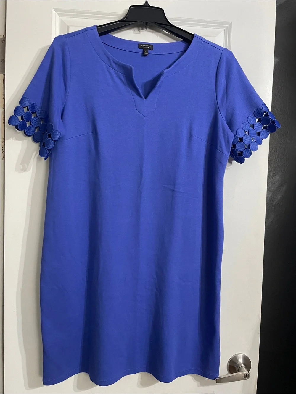 Talbots LACE ELBOW SHIFT DRESS BLUE SIZE 1XP